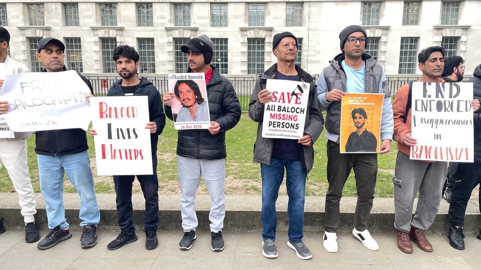 Baloch National Movement BNM Protest at 10 Downing Street on 23 March 2025 Demanding Justice for Enforced Disappearances in Balochistan 0797 scaled