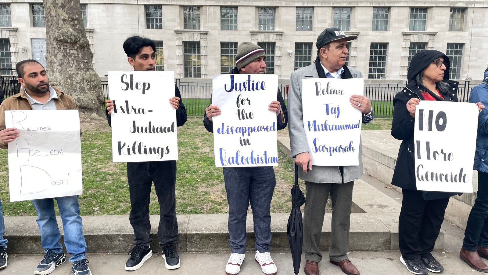 Baloch National Movement BNM Protest at 10 Downing Street on 23 March 2025 Demanding Justice for Enforced Disappearances in Balochistan 0808 scaled