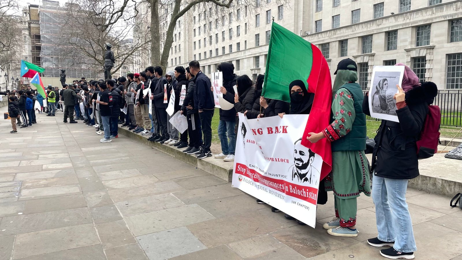 Baloch National Movement BNM Protest at 10 Downing Street on 23 March 2025 Demanding Justice for Enforced Disappearances in Balochistan 0817 scaled
