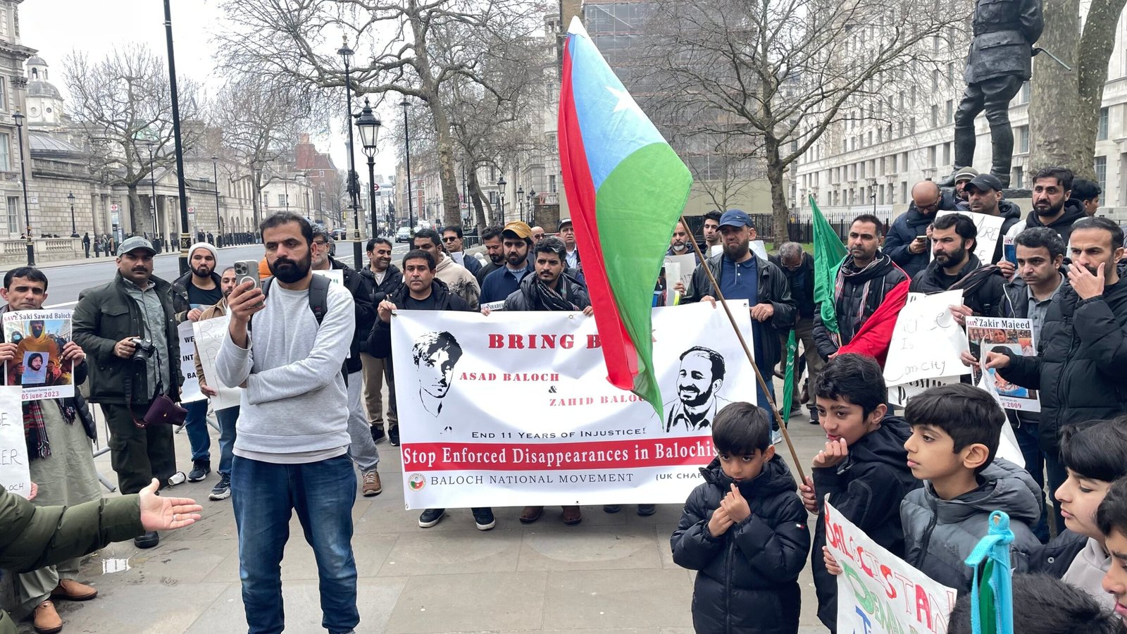 Baloch National Movement BNM Protest at 10 Downing Street on 23 March 2025 Demanding Justice for Enforced Disappearances in Balochistan 0837 scaled