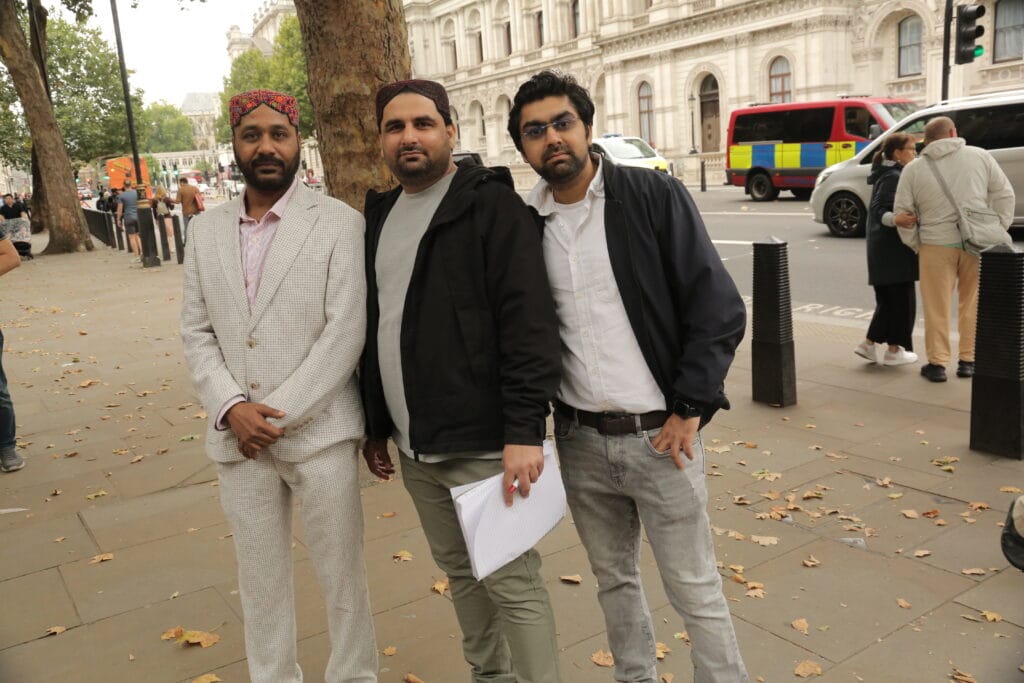 Activists from Sindh, Balochistan, Pashtoon regions and POJK gathered outside 10 Downing Street to mark the International Day of the Victims of Enforced Disappearances, London, 30 August 2025.