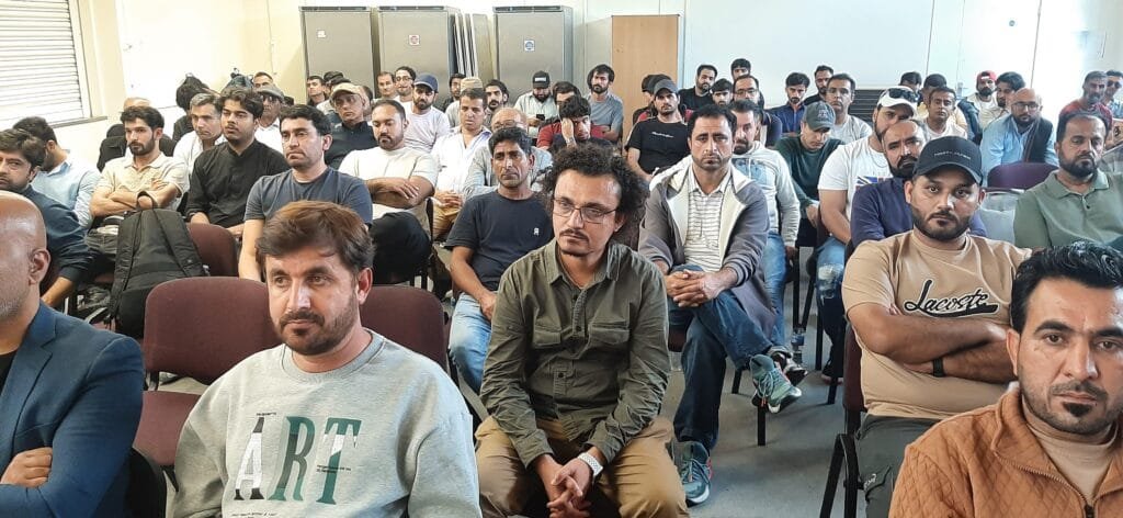 Aomar Karim Baloch at a remembrance event in London on 26 August 2026 commemorating Baloch leader Nawab Akbar Khan Bugti.