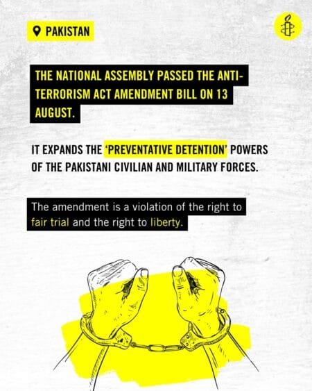 Pakistan- Open Letter to the Minister of Law and Justice on the Anti-Terrorism Act Amendment Bill.