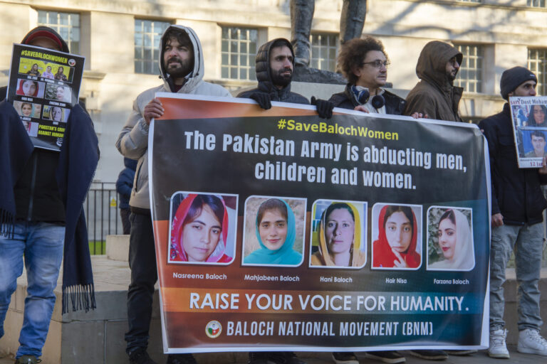 Protest Held Outside Downing Street as Activists Demand Action Over Disappearance of Baloch Women Aomar Karim Shows Solidarity London-based Baloch political activist and journalist Aomar Karim also participated in the protest, showing solidarity with the families of missing Baloch women. Karim condemned the enforced disappearances and urged the international community and human rights defenders to raise their voices for Balochistan.