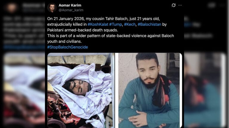 Aomar Karim says his 21-year-old cousin was ‘executed by Pakistan-backed death squads’ in Balochistan as fears grow over violence against Baloch youth