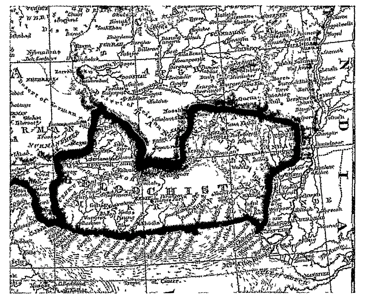 Map of Balochistan after the British occupation 