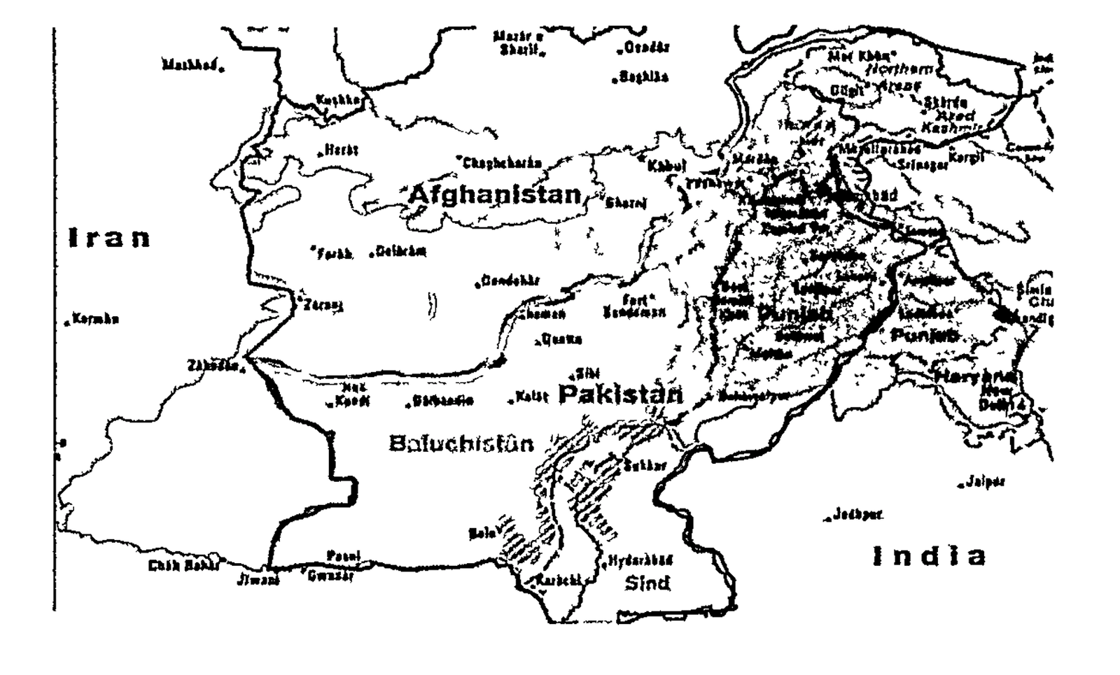 Map showing Durand and McMahon Line.