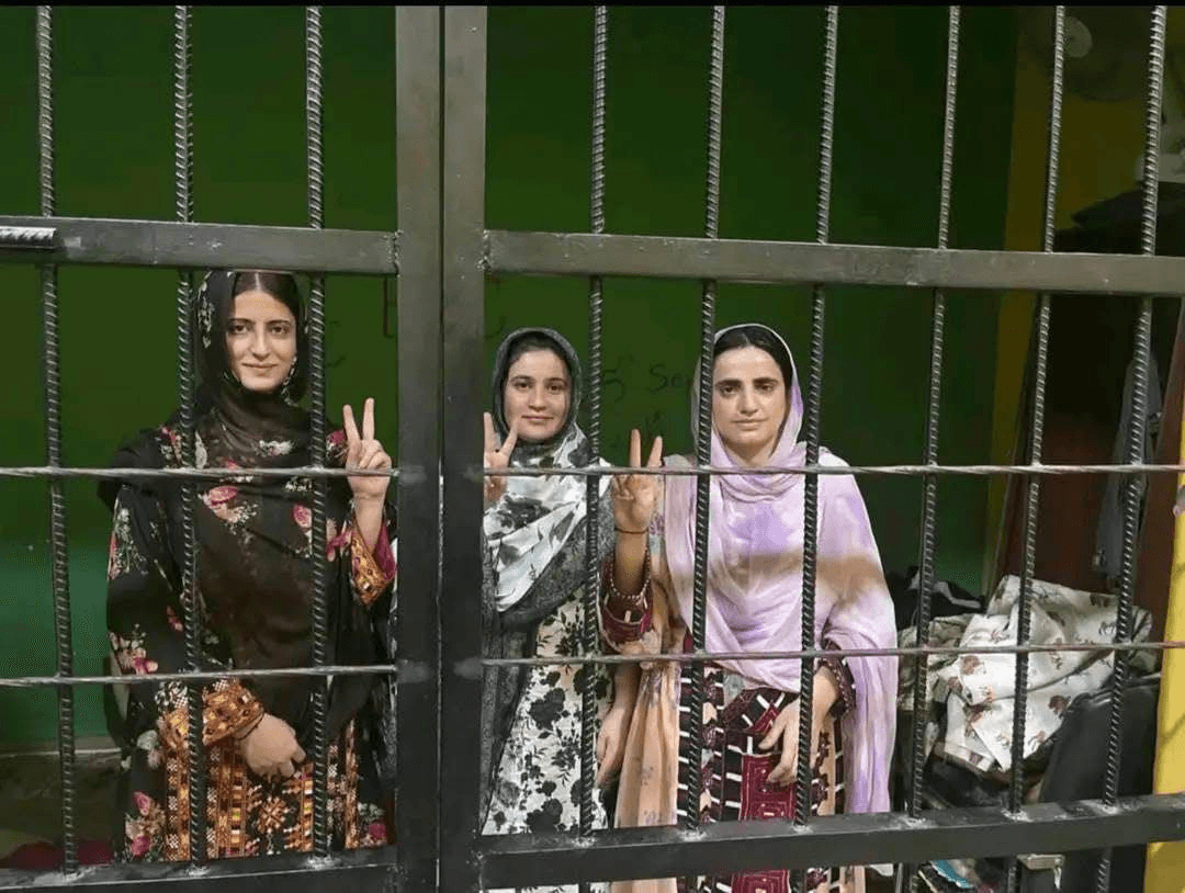 In the image, on the right is Dr Mahrang Baloch, in the centre is Gulzadi Baloch, and on the left is Beebow Baloch.

Image courtesy: Baloch Yakjehti Committee (BYC).