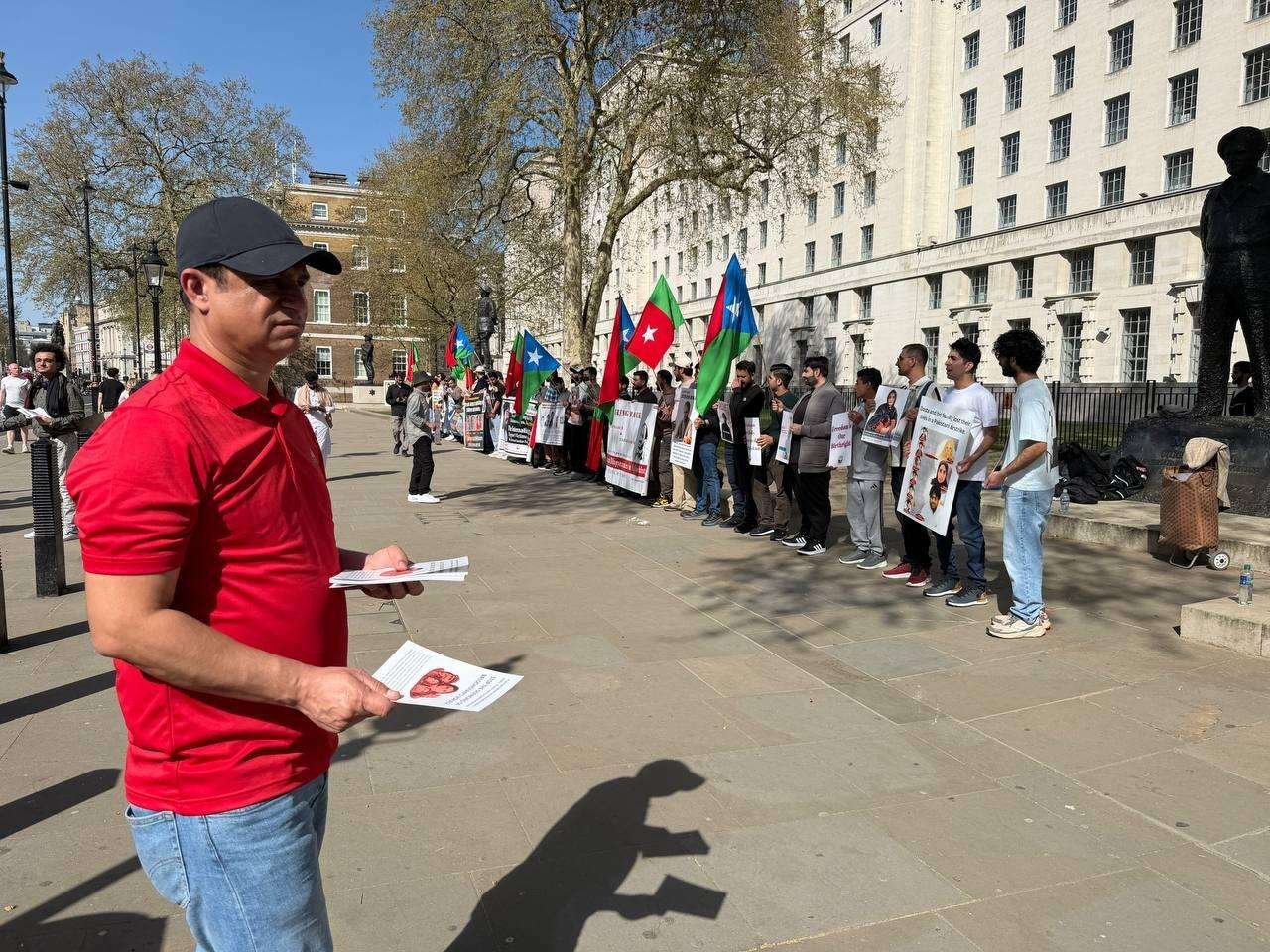 Ryaz Baloch - Baloch National Movement UK Chapter Protest Outside 10 Downing Street, London — 8 April 2026 - Aomar Karim_0940